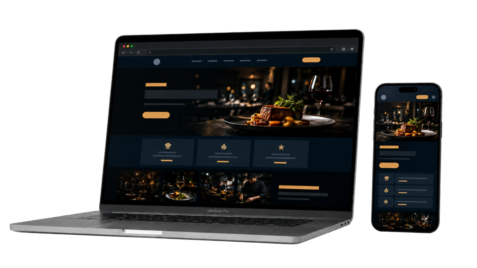 Showcase de diseño web profesional — escritorio y móvil